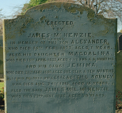 McKenzie grave in Nellfield Cemetery, Aberdeen